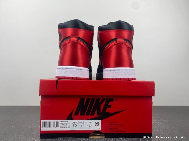 Official Maikesneakers FD4810-061 OG Satin WMNS Bred High Air Jordan 1 0716
